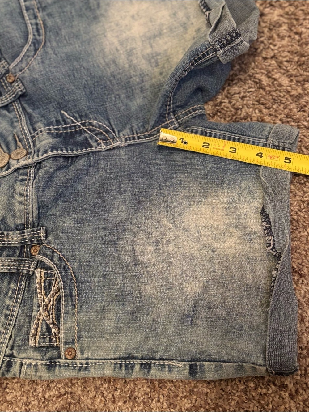 Y2K Juniors Rue21 Light Blue Rolled Hem Denim Shorts - Picture 6 of 7
